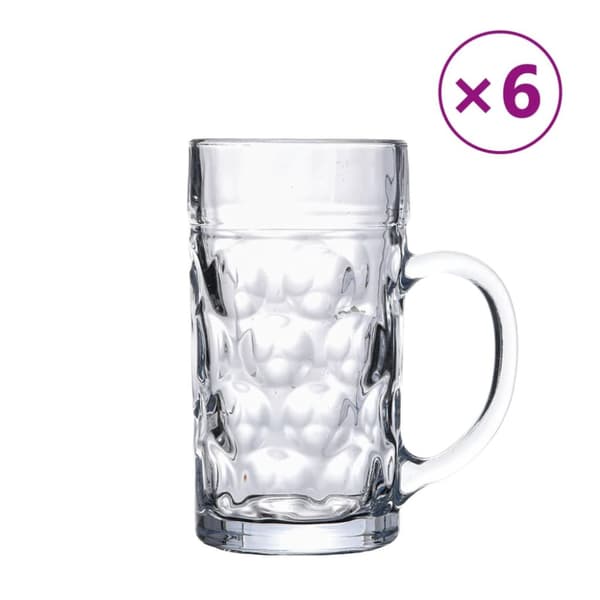 Ölmuggar med handtag 6 st 1000 ml