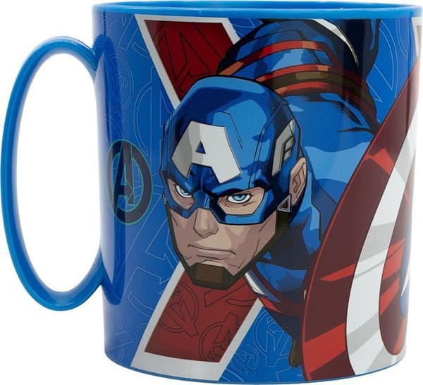 Mugg barn - Tataway - Marvel Avengers - Iron Man - Captain America - 350 ml - Blå plast