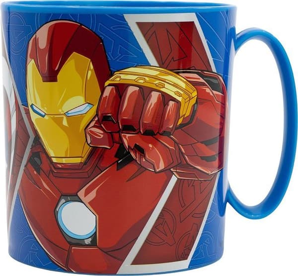 Mugg barn - Tataway - Marvel Avengers - Iron Man - Captain America - 350 ml - Blå plast