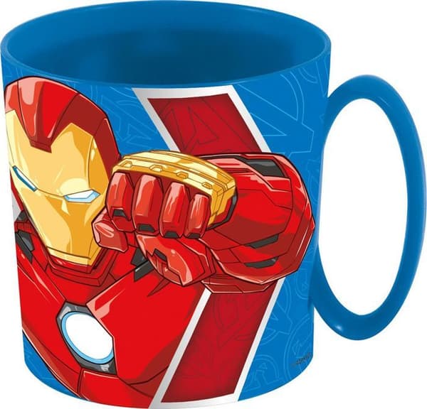 Mugg barn - Tataway - Marvel Avengers - Iron Man - Captain America - 350 ml - Blå plast