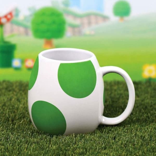 Mugg - NINTENDO - Super Mario - Yoshiägg - Vit - Rund - Vuxen