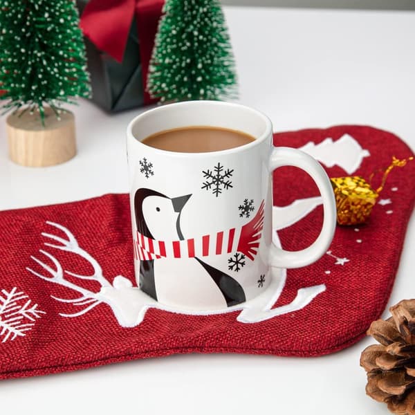 Julmuggar, 12oz kapacitet, keramiskt material, festlig design,301-400ml