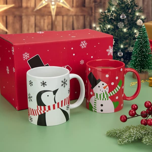 Julmuggar, 12oz kapacitet, keramiskt material, festlig design,301-400ml