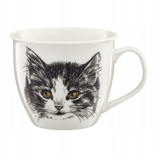 Ambition Porslinsmugg med katt vit 550 ml