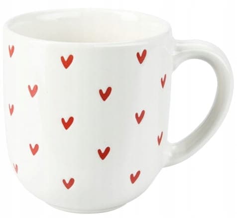 Keramisk mugg med hjärtan 300ml färgglad