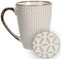 Miniatyrbild 2 av 3: Keramisk kaffe- och temugg 370 ml Vit och gulddesign