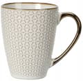 Miniatyrbild 1 av 3: Keramisk kaffe- och temugg 370 ml Vit och gulddesign