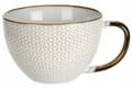 Miniatyrbild 1 av 3: Elegant keramisk mugg 460ml Vit och guld med präglat mönster