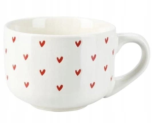 Keraaminen muki 450 ml sydämillä - elegantti, täydellinen kahville tai teelle