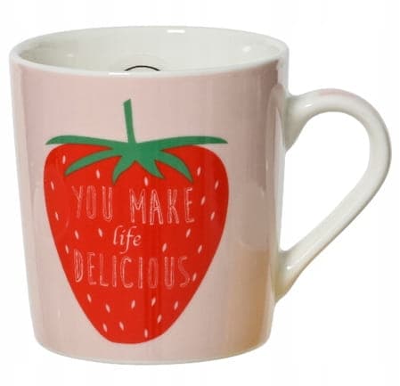 Porcelænskrus med hank 200ml 8,6x7,7cm Jordbær og appelsin
