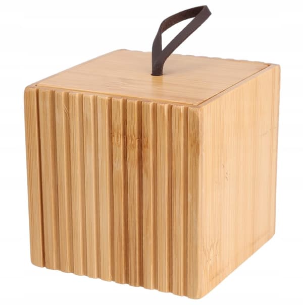 Badrumsbehållare organiserad bambu dekorativ elegant 9x9x9 cm