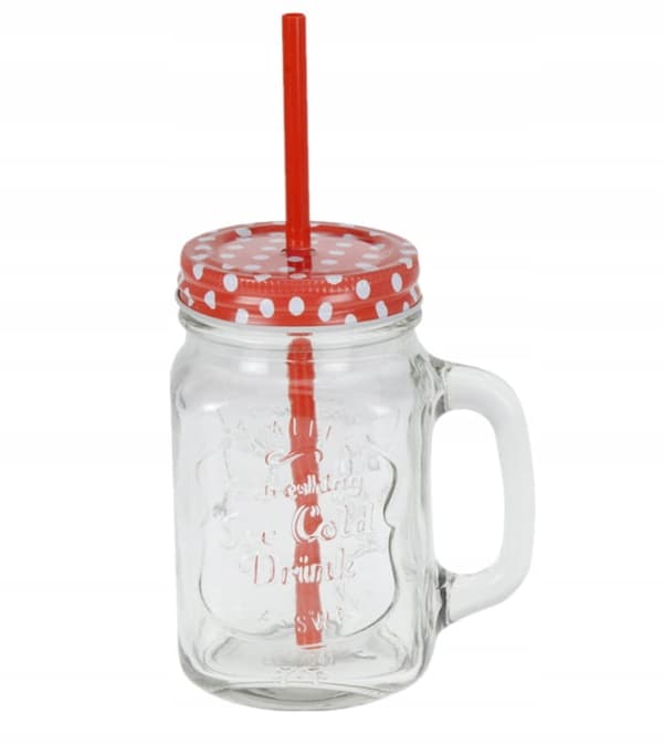 Lasipurkki kannella ja juomapillillä 400 ml