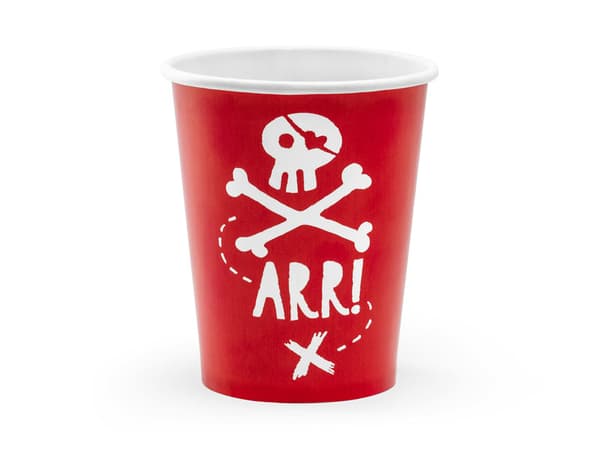 Piratmuggar, röda, 220ml (1 förpackning / 6 st.)