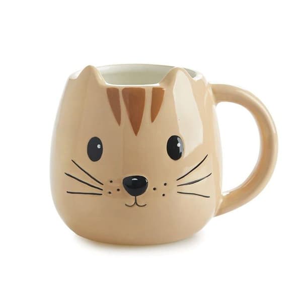 Balvi - 27557 - Kitty Mug Orange Color Cup i form av ett katthuvud Kapacitet på 400 ML Diskmaskinssäker