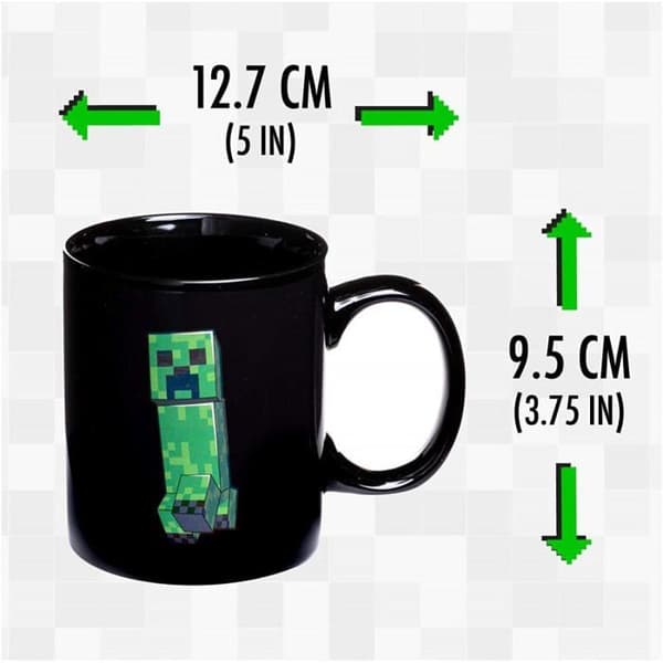 Mugg - PALADONE - Minecraft Creeper - Porslin/Keramik/Granit - Grön - Diskmaskinssäker