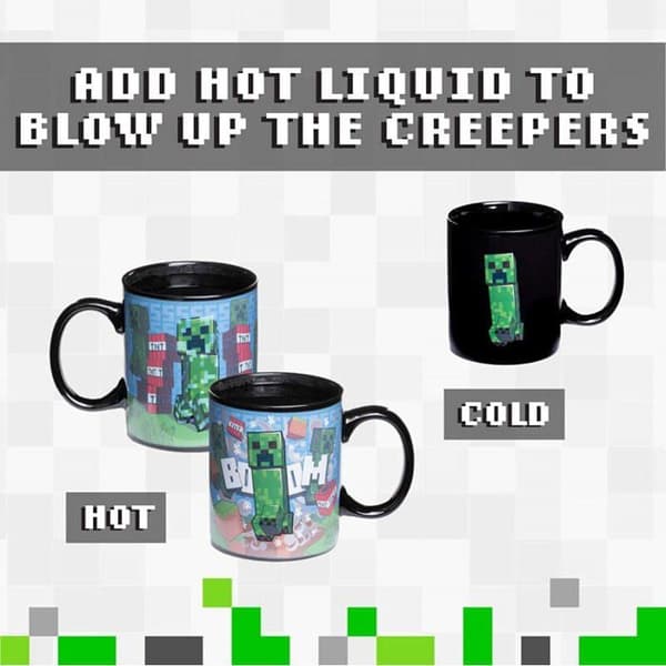 Mugg - PALADONE - Minecraft Creeper - Porslin/Keramik/Granit - Grön - Diskmaskinssäker