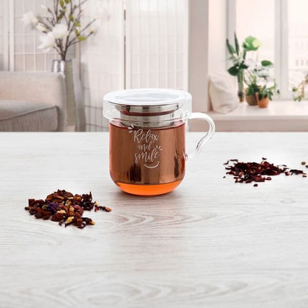 Mugg - kopp - mazagran Quid - 1 - Set med kaffekoppar Transparent glas i rostfritt stål 3 delar (350 ml)