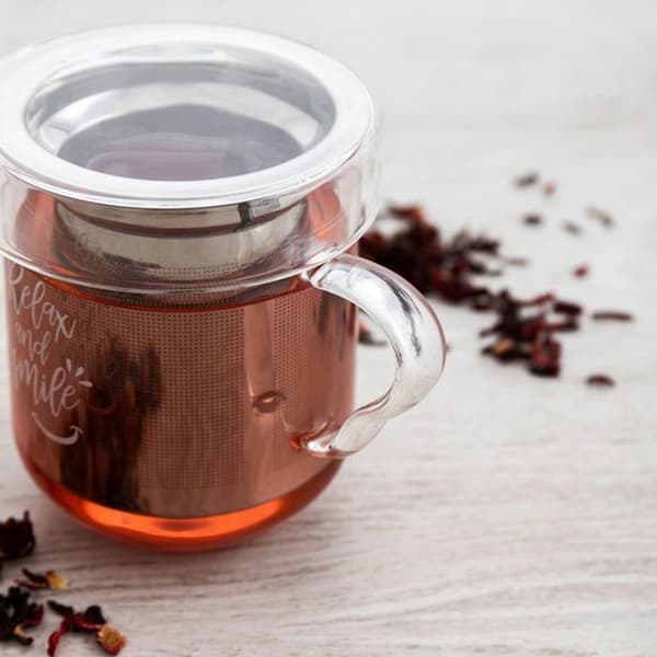 Mugg - kopp - mazagran Quid - 1 - Set med kaffekoppar Transparent glas i rostfritt stål 3 delar (350 ml)