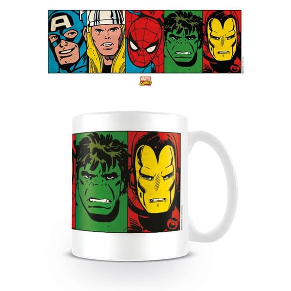Mugg - Marvel Comics - Ansikten - Keramik - 315ml - Tål diskmaskin
