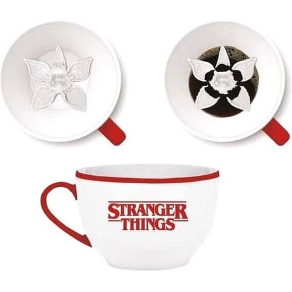 3D-mugg - STRANGER THINGS - Demogorgon - 369ml - Vit - Asymmetrisk- USED
