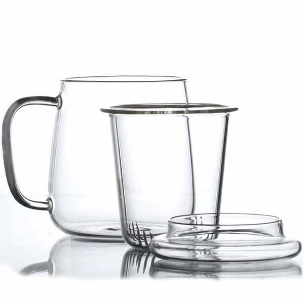 Mugg - kopp - mazagran Tamume 400ML Tekoppar med filter och lock - Brise stil kopp med teinfuser