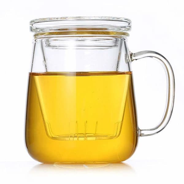 Mugg - kopp - mazagran Tamume 400ML Tekoppar med filter och lock - Brise stil kopp med teinfuser