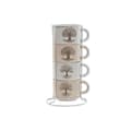 Miniatyrbild 1 av 4: Set med kaffekoppar Home ESPRIT Vit Beige Metall Stengods 150 ml