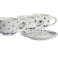 Miniatyrbillede 3 af 4: Set med kopper og underkopper DKD Home Decor Blå Hvid Metal Dolomite 180 ml 20 x 18 x 20 cm