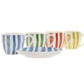 Miniatyrbillede 2 af 3: Sæt med 6 kopper og underkopper Home ESPRIT Gul Blå Grøn Koral Porcelæn Striber Middelhavet 90 ml