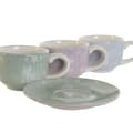 Miniatyrbillede 2 af 4: Kaffesæt DKD Home Decor Blå Hvid Grøn Syren Metal Dolomite 180 ml