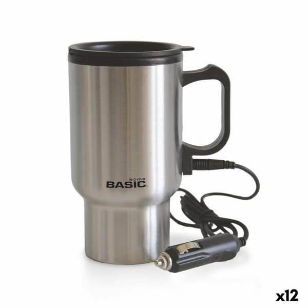 Termokop med låg Basic Home Sølvfarvet 400 ml 0,4 l Elektrisk (12 enheder)