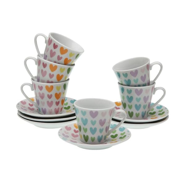 Kaffesæt Versa Porcelæn Hjerter