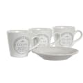 Miniatyrbillede 2 af 3: Set med kopper og underkopper DKD Home Decor Hvid Metal Stentøj 90 ml 8 x 6 x 6 cm 11 x 11 x 2 cm