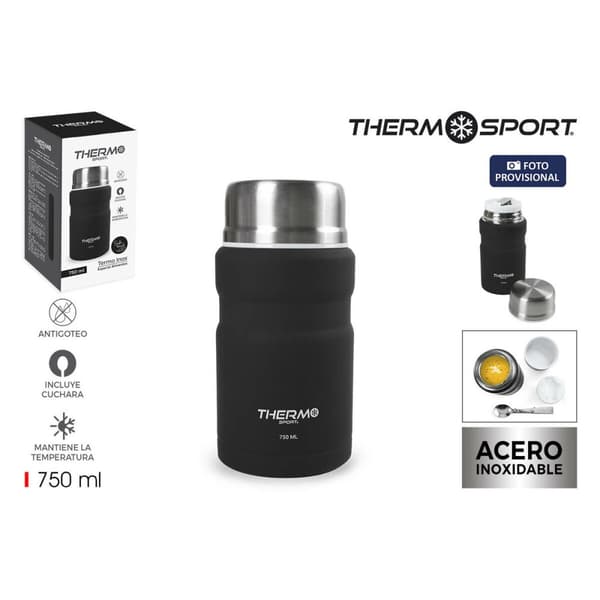 Fødevaretermometer ThermoSport Sort Stål 750 ml (6 enheder)