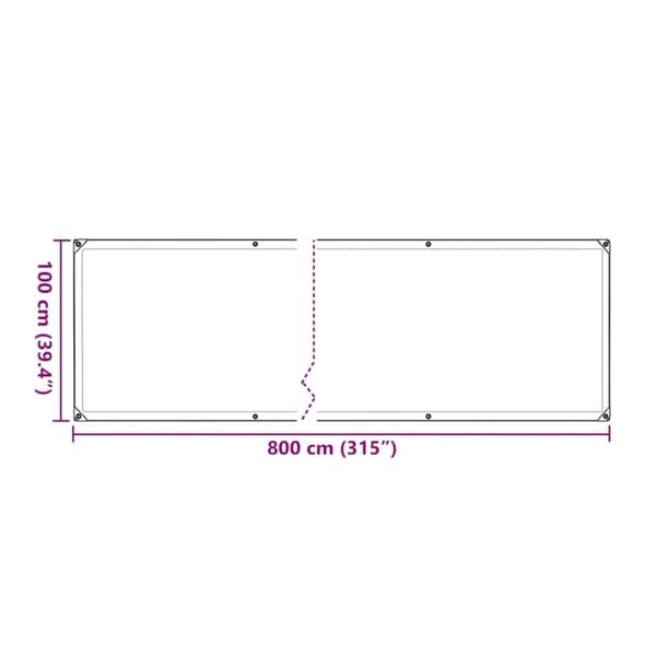 vidaXL Plantetrekk med maljer 1x8 m polyetylen