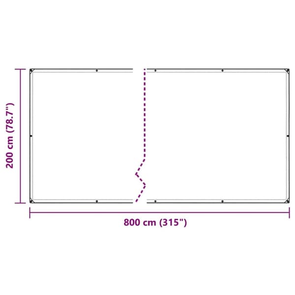 vidaXL Plantetrekk med maljer 2x8 m polyetylen