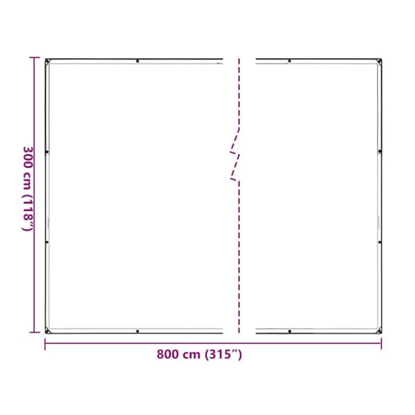 vidaXL Plantetrekk med maljer 3x8 m polyetylen