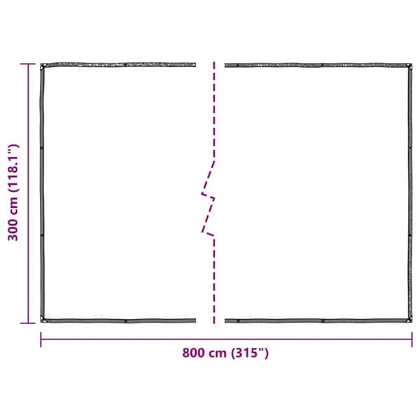 vidaXL Plantetrekk med maljer 3x8 m polyetylen