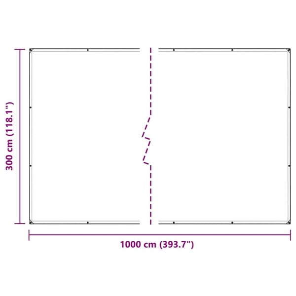 vidaXL Plantedeksel med maljer 3x10 m PVC