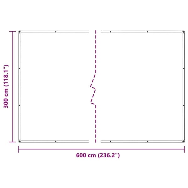 vidaXL Plantedeksel med maljer 3x6 m PVC