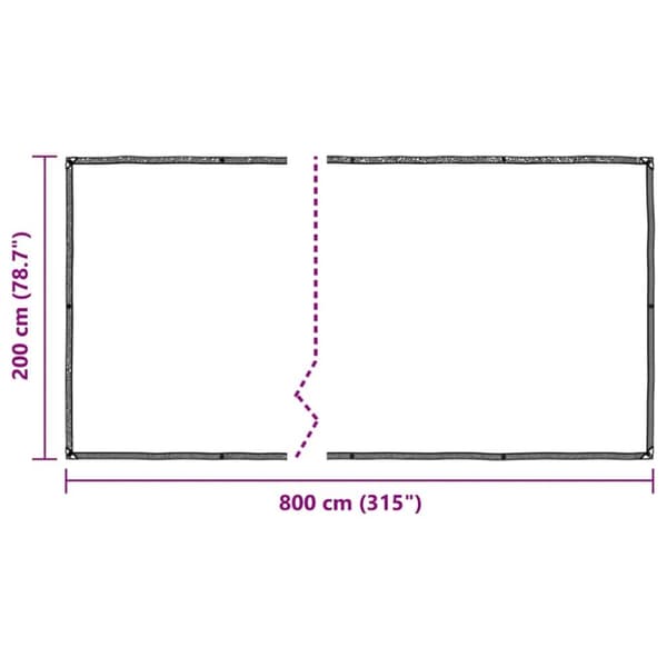 vidaXL Plantetrekk med maljer 2x8 m polyetylen