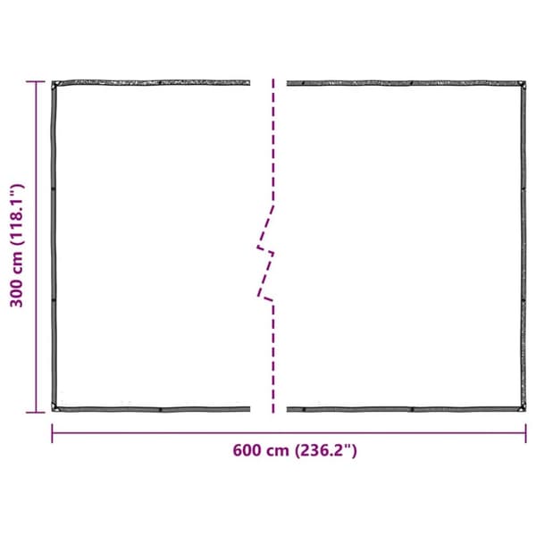 vidaXL Plantetrekk med maljer 3x6 m polyetylen