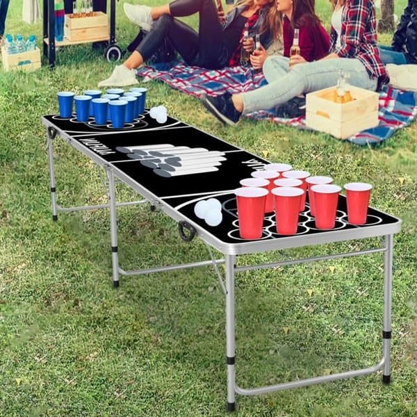 XMTECH Ölpingisbord Vattentätt bärbart hopfällbart spelbord för camping BBQ Party