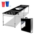 Miniatyrbild 1 av 4: LZQ Beer Pong bord Beer Pong bord Höjdjusterbart hopfällbara partyspel med 5 bollar och 100 röda och blå koppar