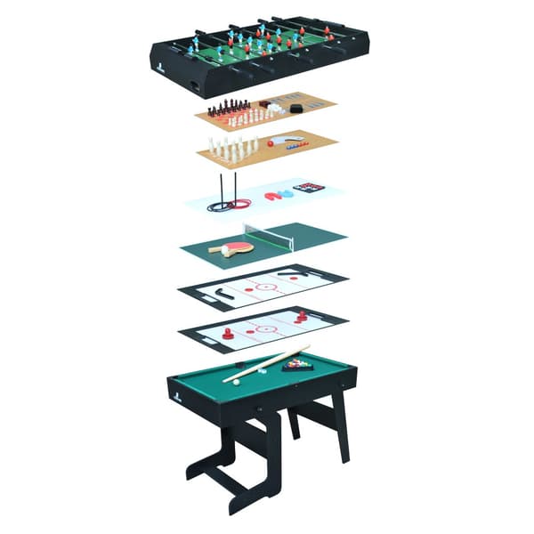 Cougar All-in-One / 16-in-1 Multi Play Table i svart hopfällbart | Multifunktionellt spelbord inkl. tillbehör