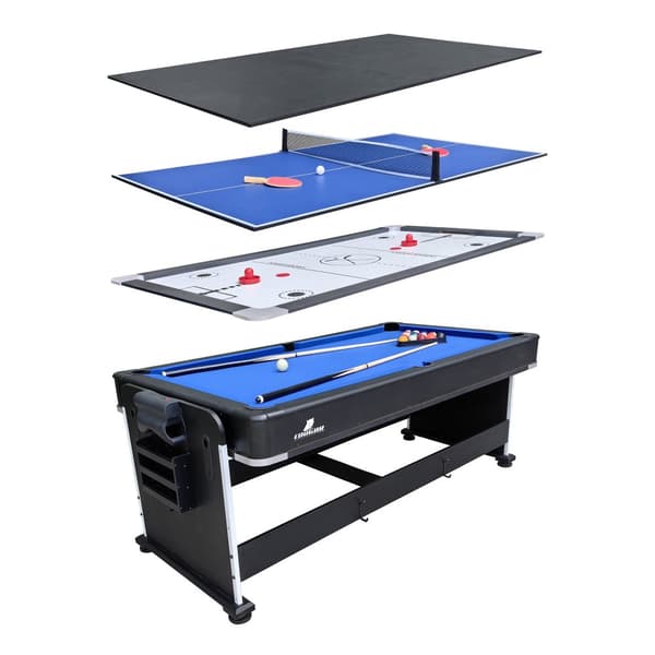 Cougar All-in-One 4-in-1 Multi gaming bord Svart | Biljardbord, airhockeybord, bordtennisbord | tillbehör ingår