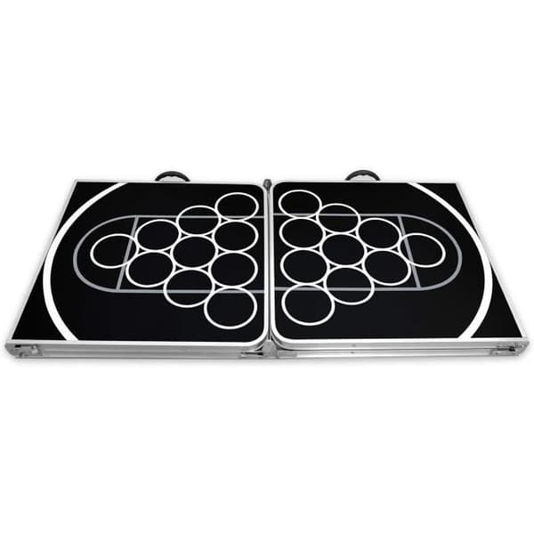 Beer Pong-bord - LARS360 - Fällbart - Höjdjusterbart - 3 nivåer - Svart