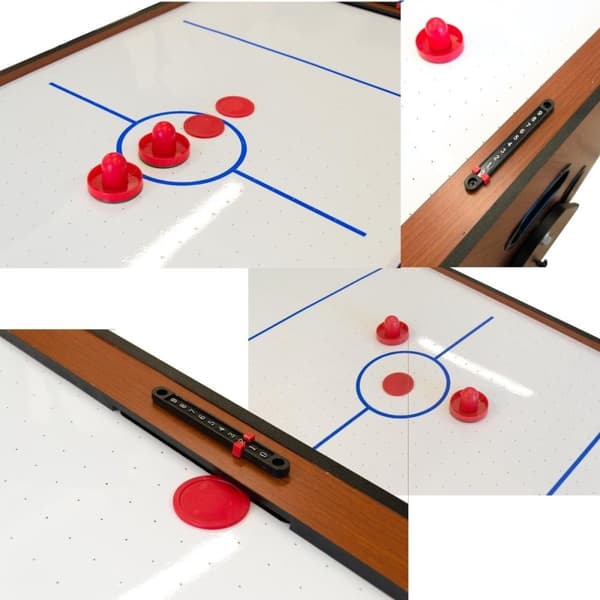 Premium 3-i-1 Spillebord med Ventilator - Bordfodbold, Billard og Airhockey - Komplet Sæt