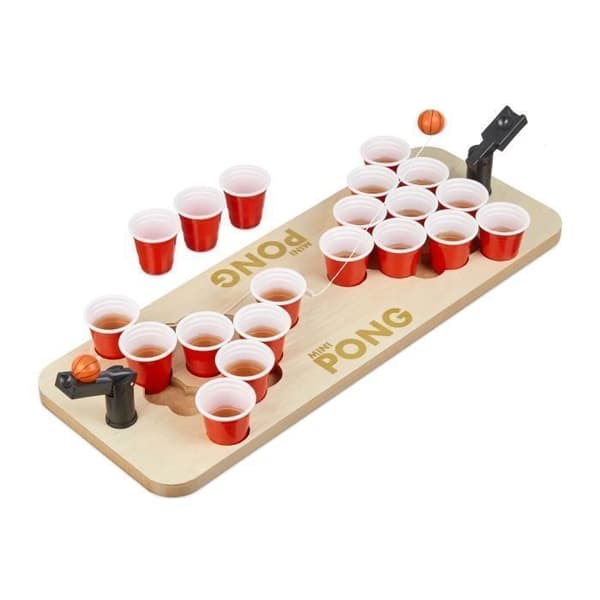Mini Beer Pong - RELAXDAYS - Med röda koppar - Kompakt dryckesspel