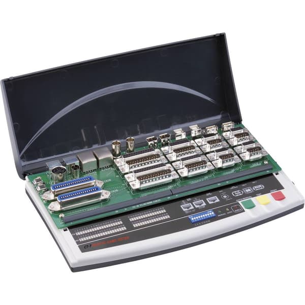Kabeltestare CT-7 VOLTCRAFT CT-7 Lämplig för 9-, 15-, 25-polig SUB-D, 15-polig SUB-HD, Centronics, USB A + B, IEEE 1394